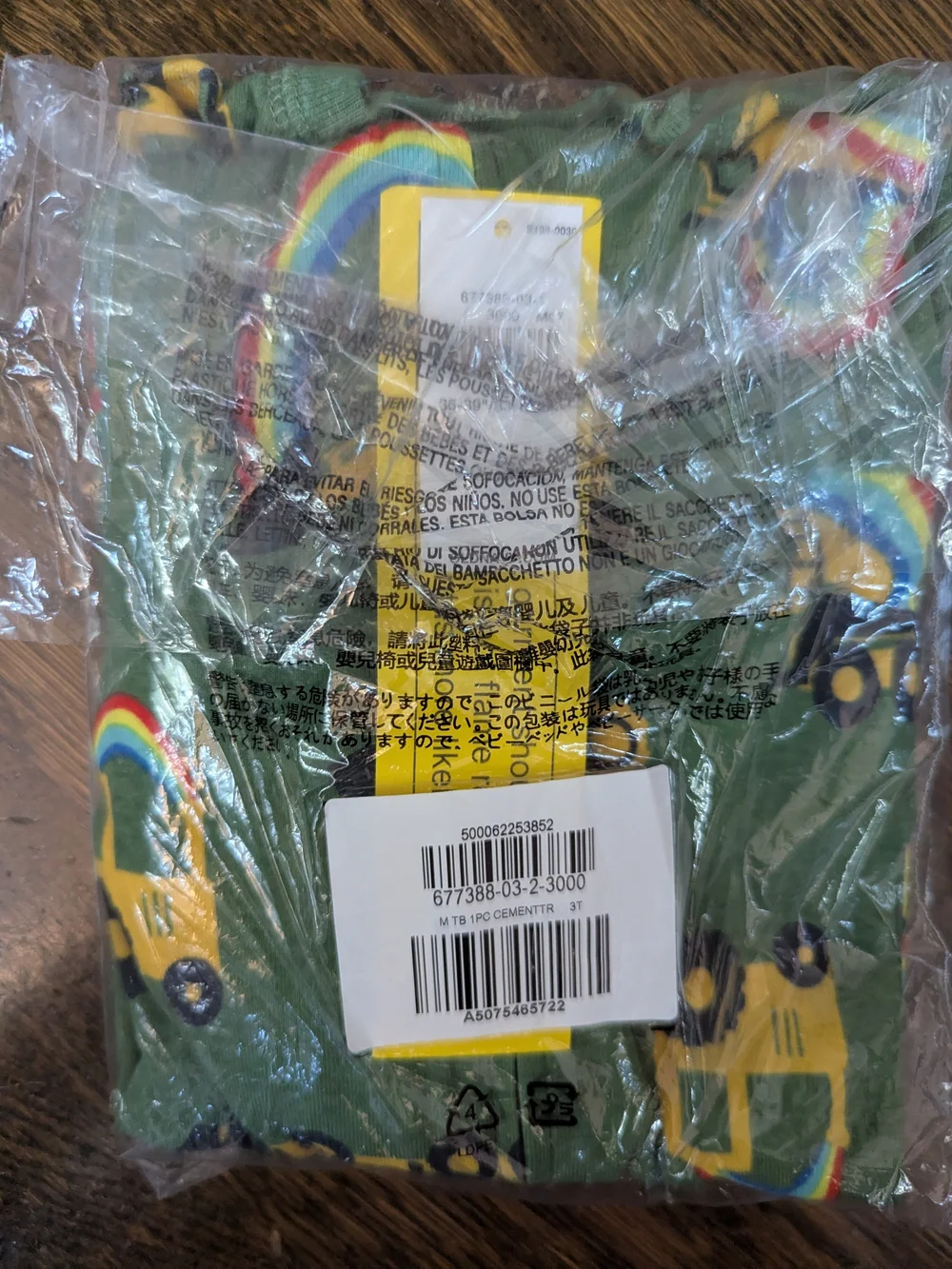 NWT Old Navy Cement Truck Rainbow Construction Pajama One-Piece – 3T